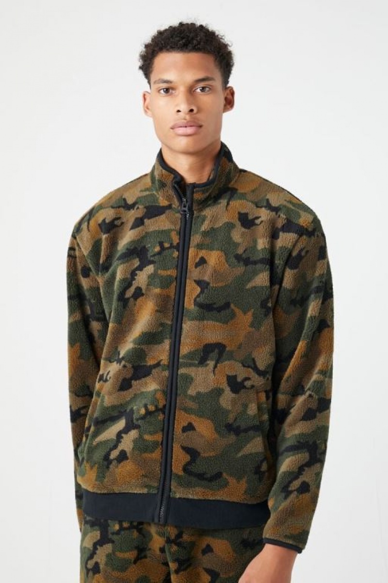 Casacas Forever 21 Faux Shearling Camo Hombre Verde Oliva Multicolor | r88c2qmwlYl