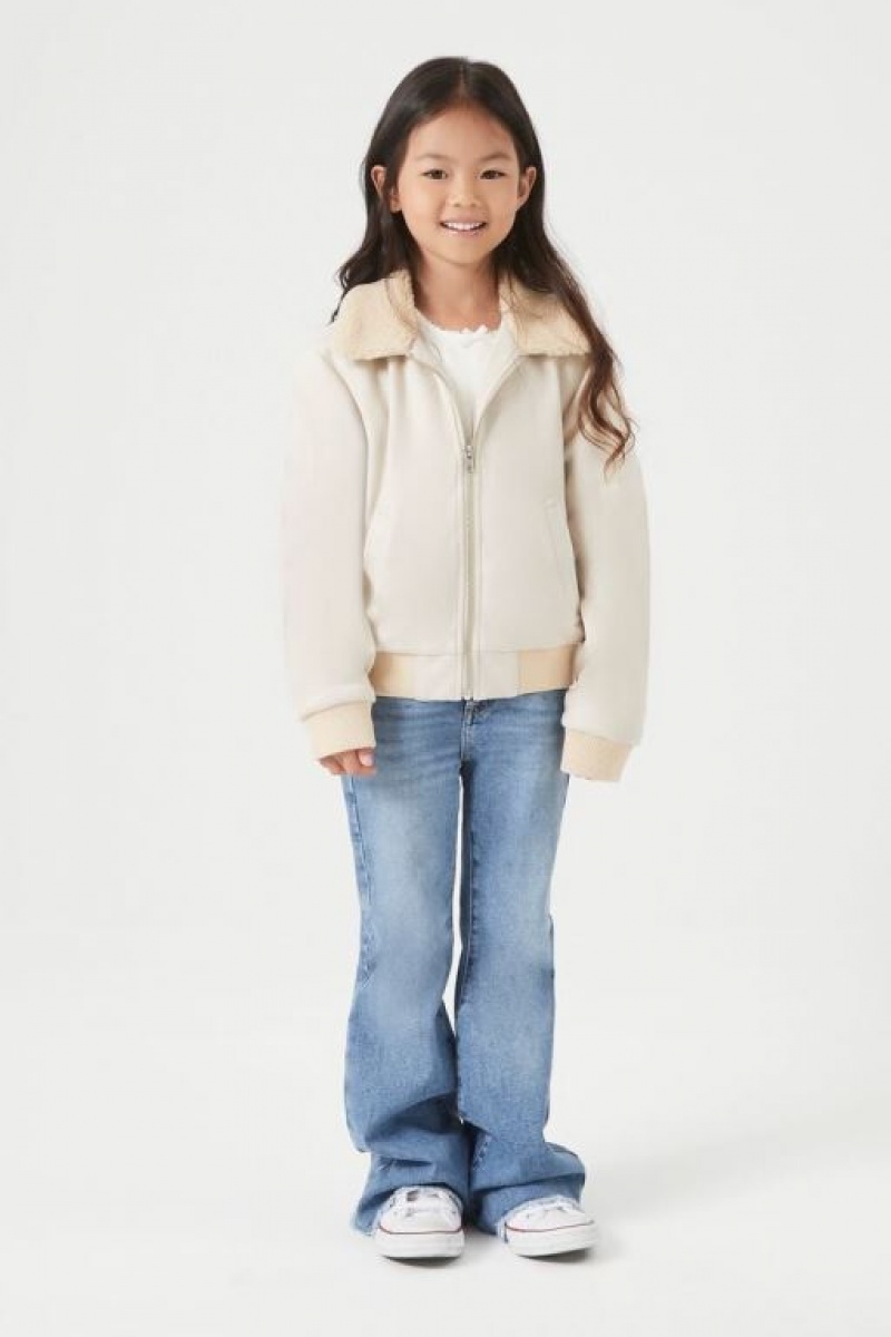 Casacas Forever 21 Girls Faux Shearling Moto Niños Marrones | CZe7hBPhoQe