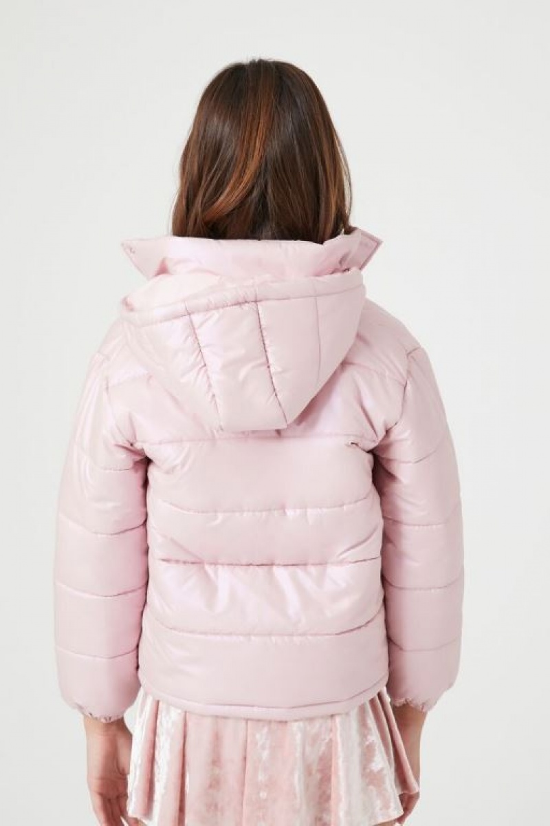 Casacas Forever 21 Girls Metallic Puffer Niños Rosas | YZ2qobEhedk