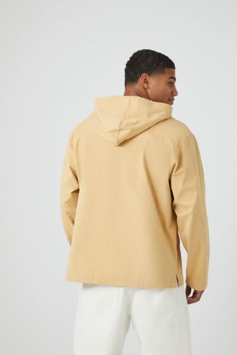 Casacas Forever 21 Half Zip Hooded Hombre Marrones | wR3x6JIePDY