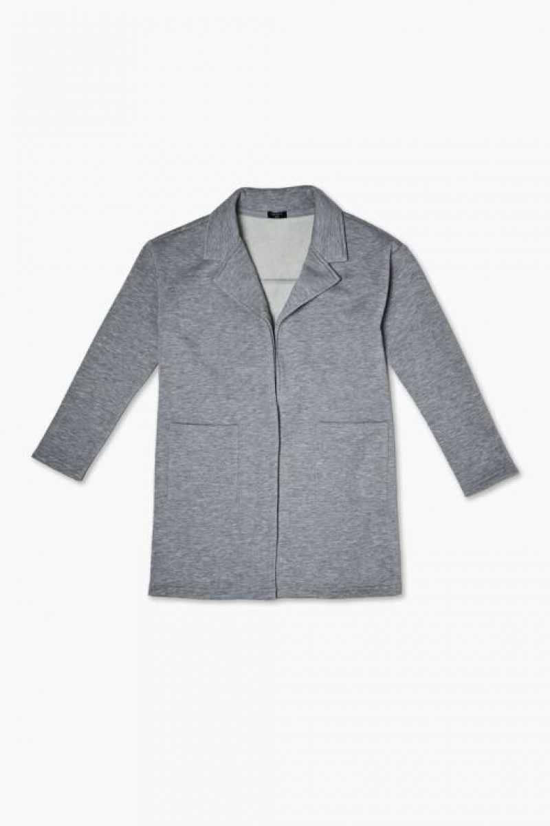 Casacas Forever 21 Heathered Open Front Girls Boys Niños Gris | EZ4Fjv8zCM3