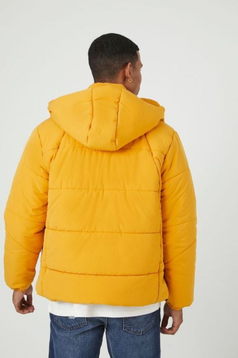 Casacas Forever 21 Hooded Puffer Hombre Doradas | WuWQhSYPMCw