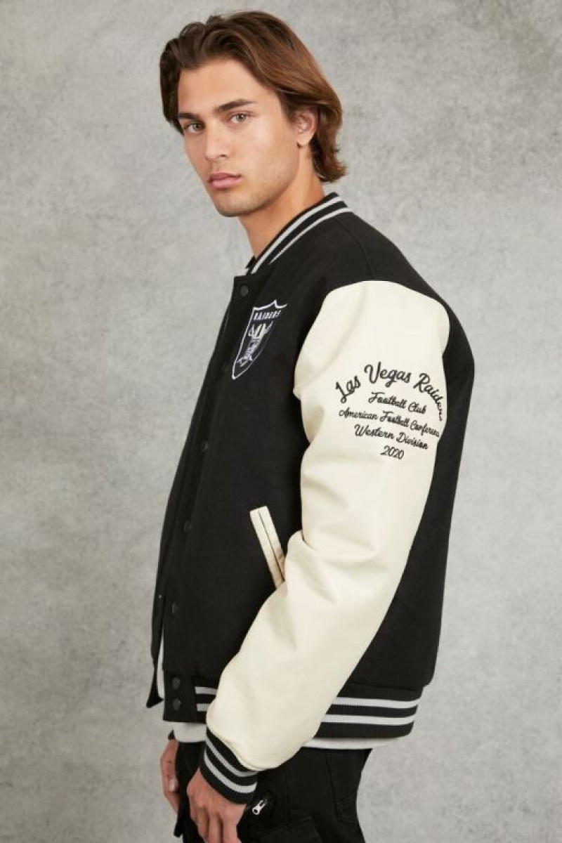 Casacas Forever 21 Las Vegas Raiders Varsity Letterman Hombre Negras Multicolor | yvsFUIdrbne