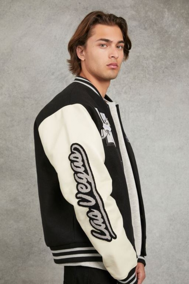 Casacas Forever 21 Las Vegas Raiders Varsity Letterman Hombre Negras Multicolor | yvsFUIdrbne