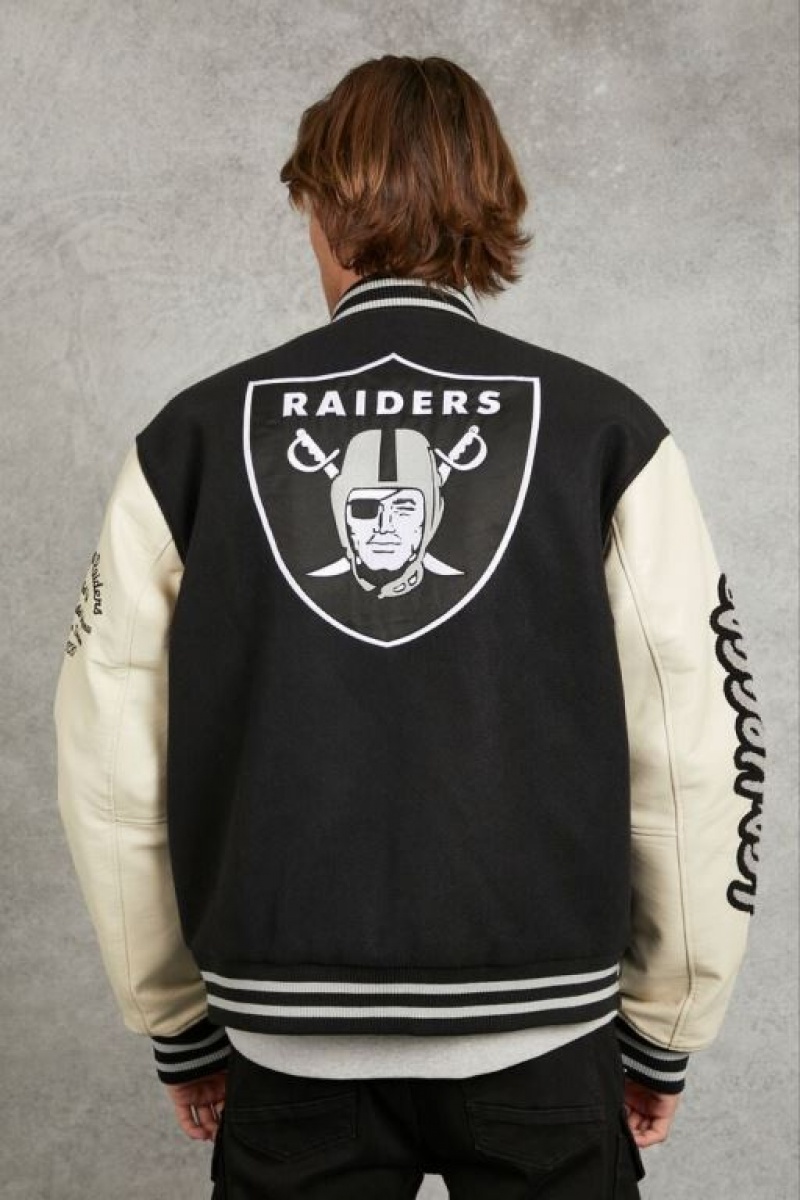 Casacas Forever 21 Las Vegas Raiders Varsity Letterman Hombre Negras Multicolor | yvsFUIdrbne