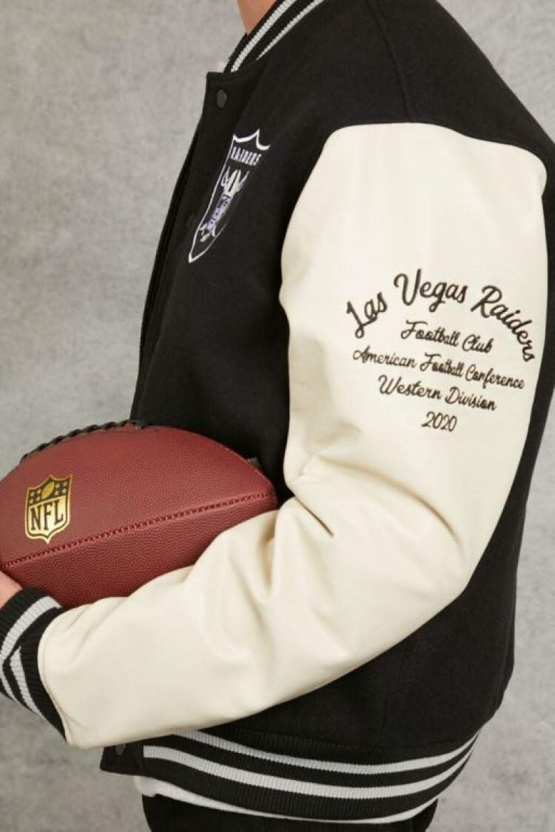 Casacas Forever 21 Las Vegas Raiders Varsity Letterman Hombre Negras Multicolor | yvsFUIdrbne