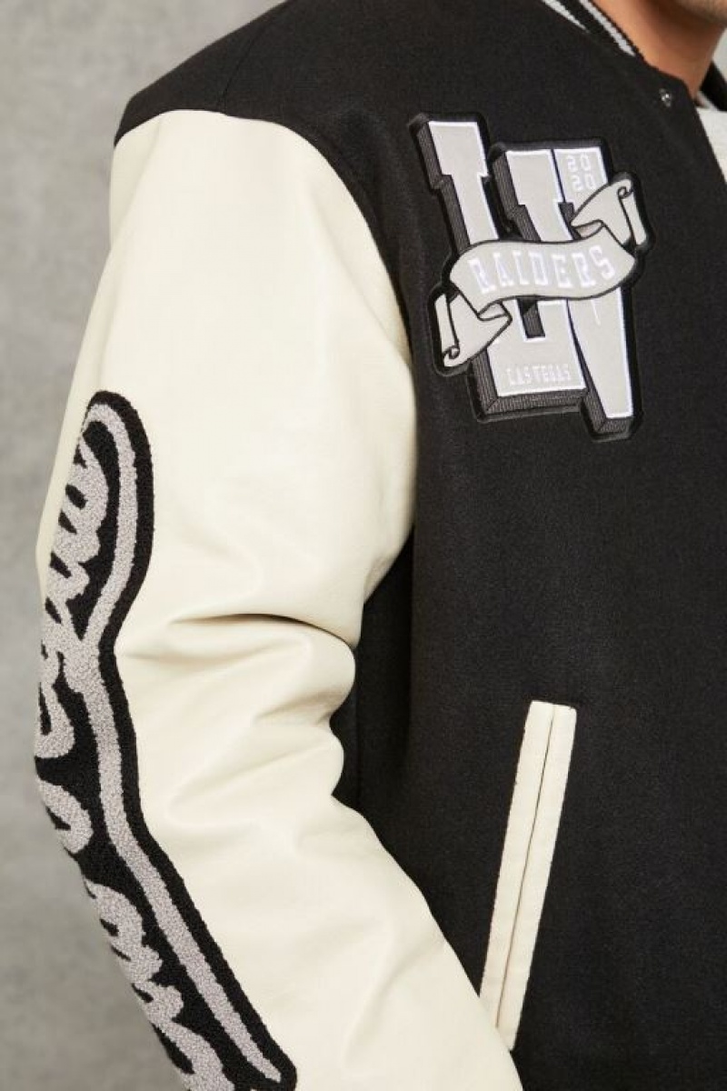 Casacas Forever 21 Las Vegas Raiders Varsity Letterman Hombre Negras Multicolor | yvsFUIdrbne