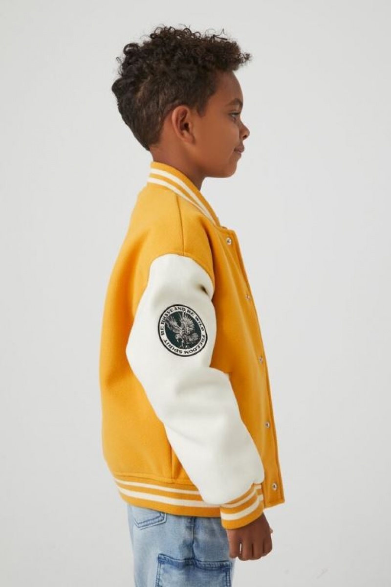 Casacas Forever 21 Letterman Bomber Girls Boys Niños Doradas Multicolor | lar2BIiuQ1J