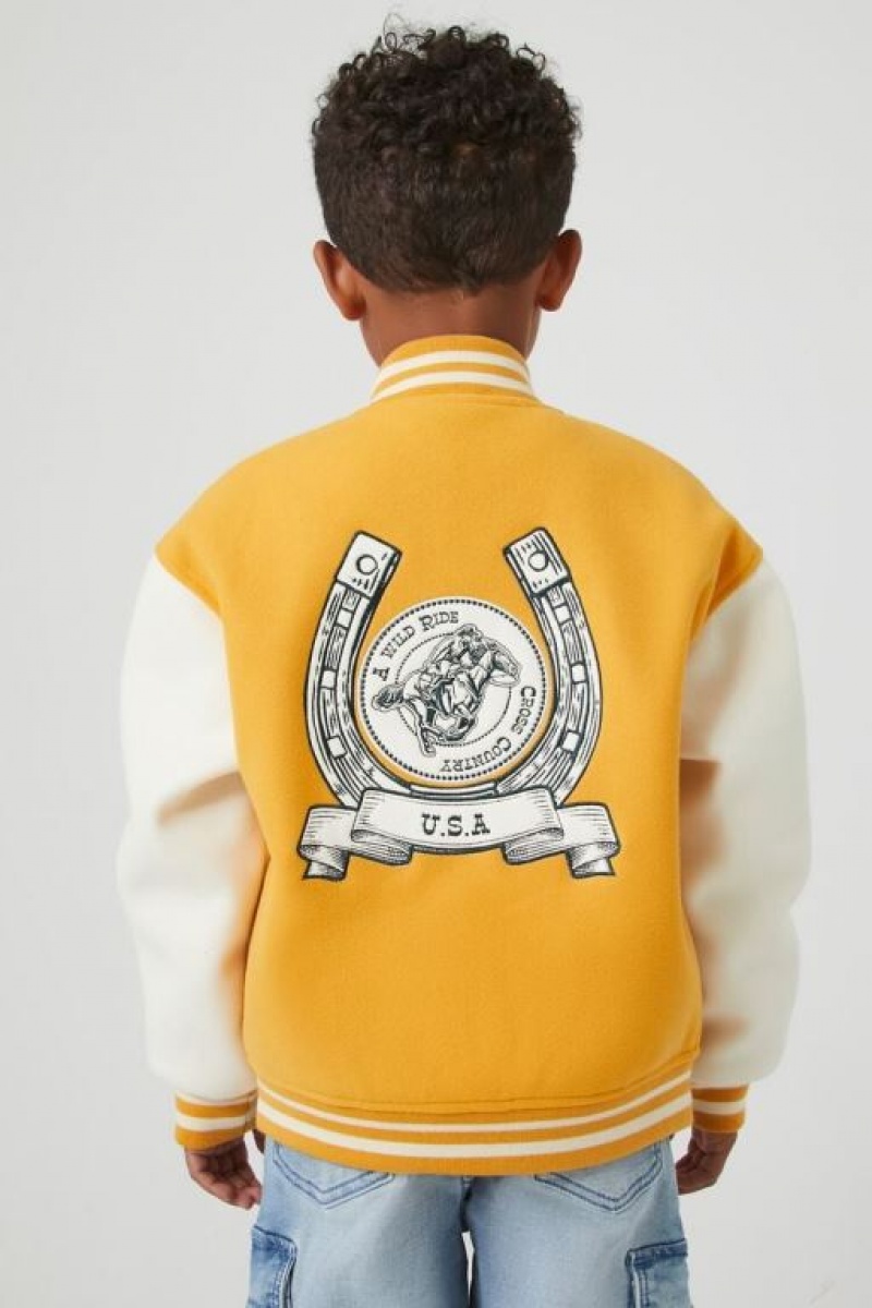 Casacas Forever 21 Letterman Bomber Girls Boys Niños Doradas Multicolor | lar2BIiuQ1J