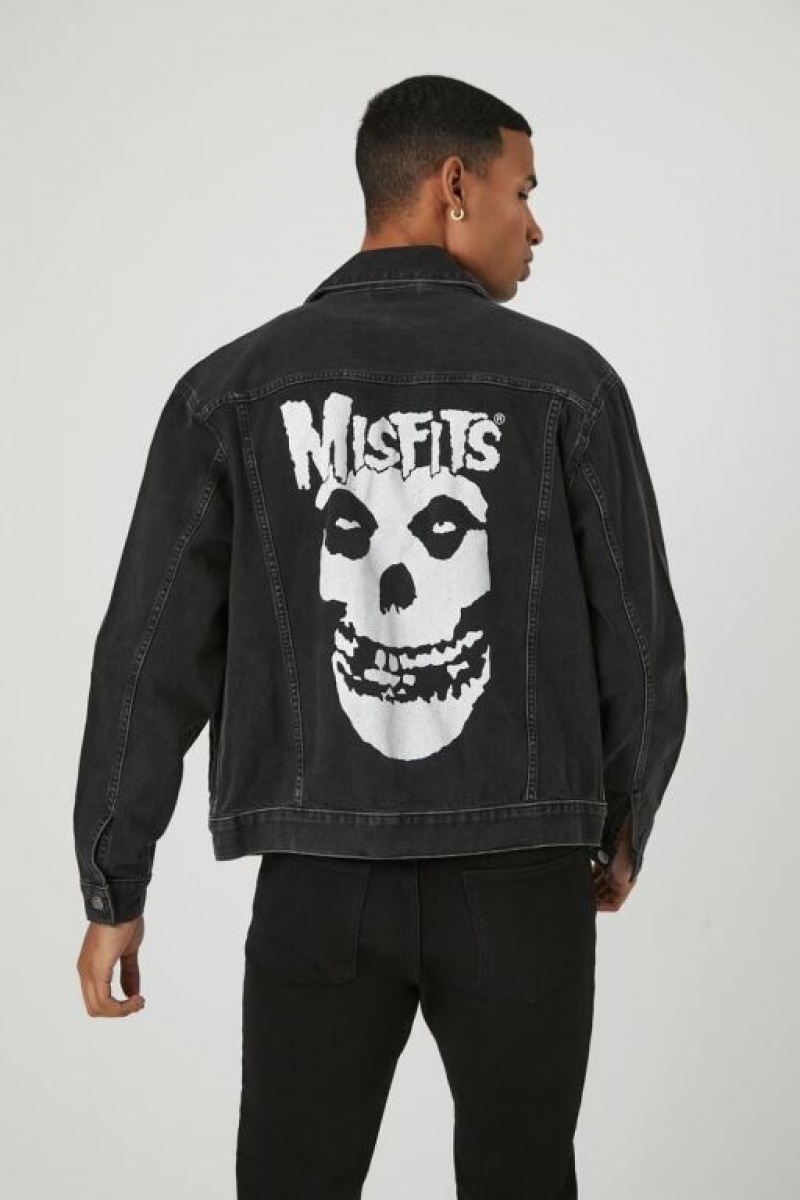 Casacas Forever 21 Misfits Denim Trucker Hombre Negras Blancas | Ulq5kZA1RCe