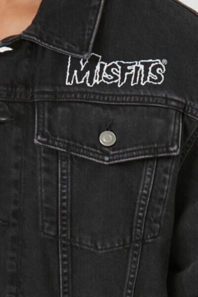 Casacas Forever 21 Misfits Denim Trucker Hombre Negras Blancas | Ulq5kZA1RCe