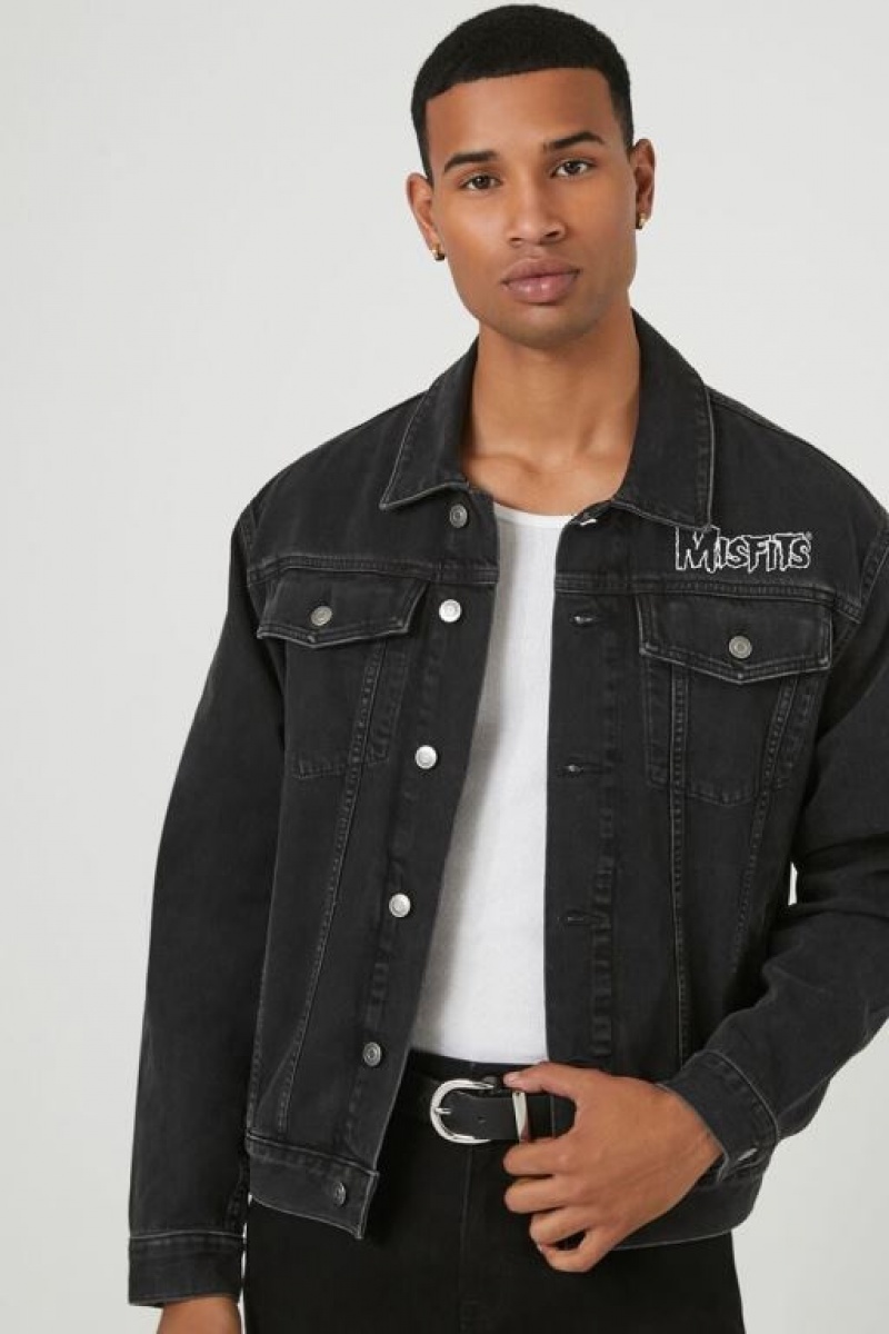 Casacas Forever 21 Misfits Denim Trucker Hombre Negras Blancas | Ulq5kZA1RCe