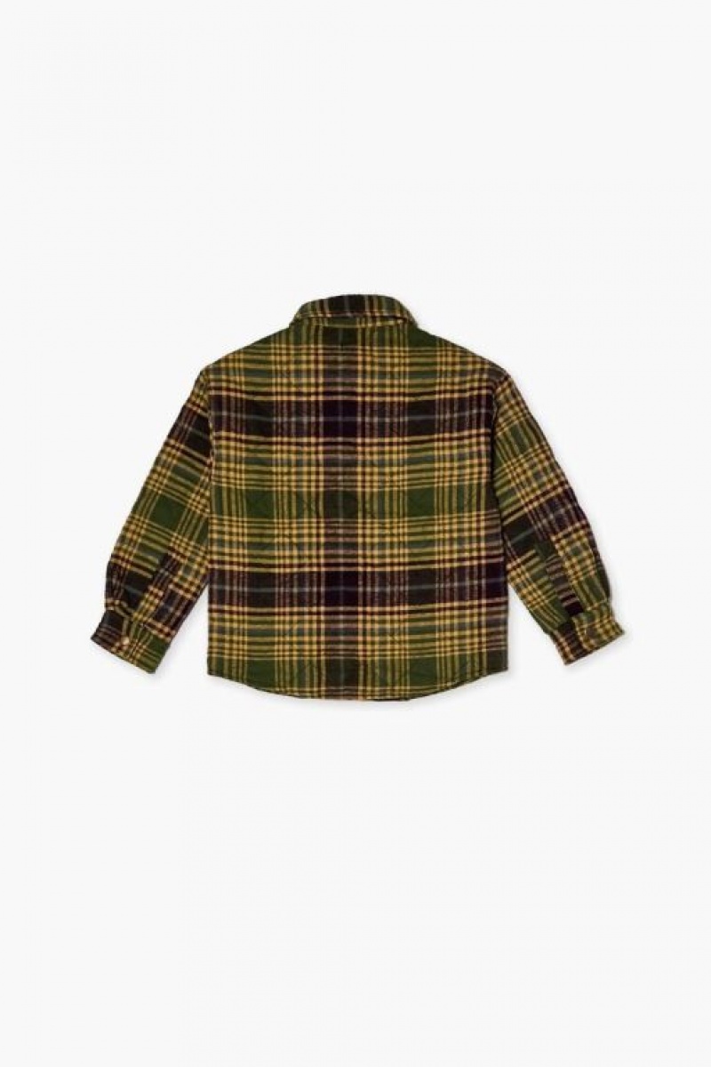 Casacas Forever 21 Plaid Shacket Girls Boys Niños Verde Multicolor | xxptxhodbtT