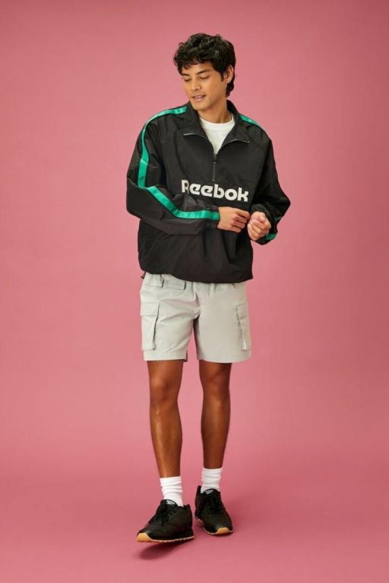 Casacas Forever 21 Reebok Estampadas Anorak Hombre Negras Multicolor | 3wujK1KnHYB