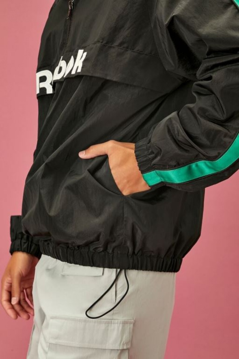 Casacas Forever 21 Reebok Estampadas Anorak Hombre Negras Multicolor | 3wujK1KnHYB