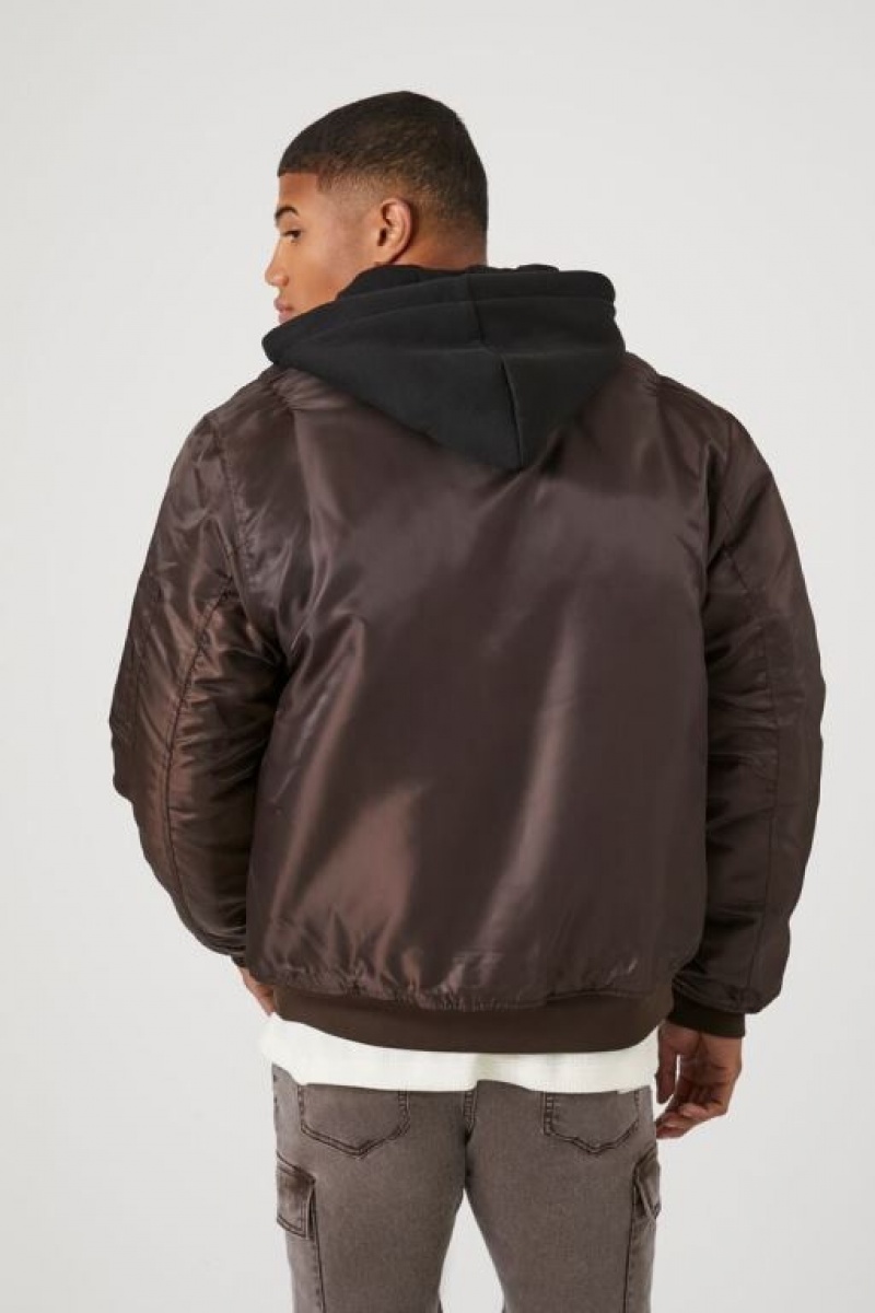 Casacas Forever 21 Zip Up Hooded Bomber Hombre Negras | mqNfTQIMXjg