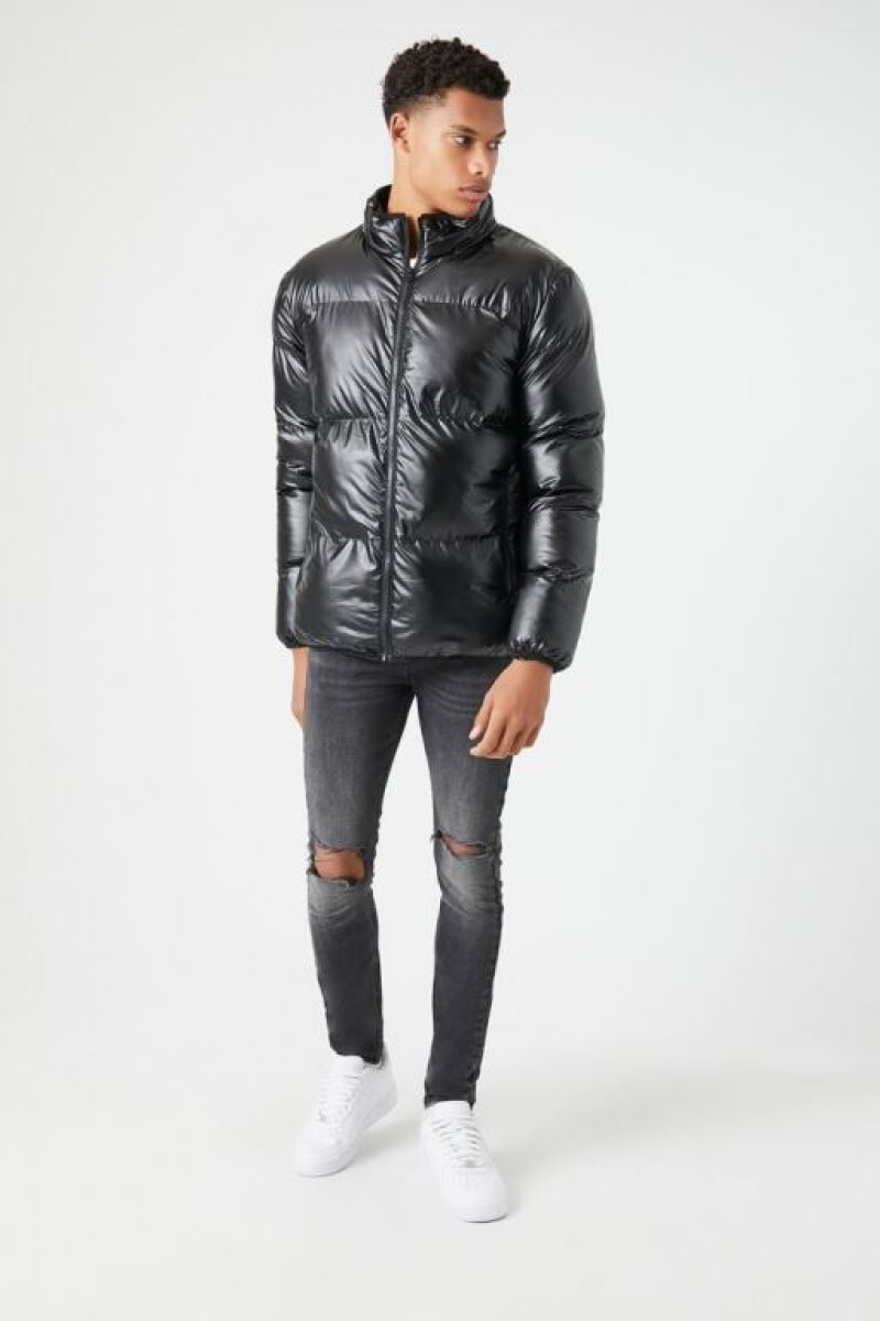 Casacas Forever 21 Zip Up Puffer Hombre Negras | fXNBFCrl4WQ