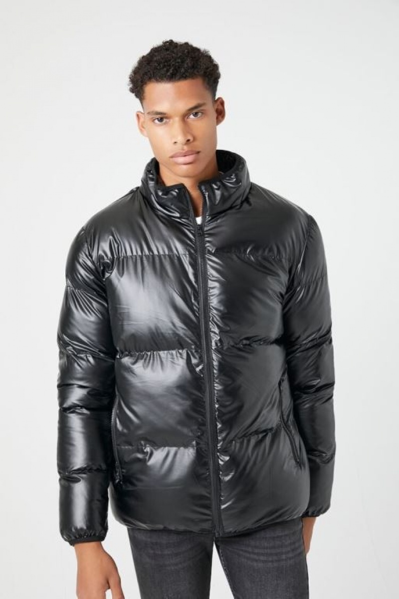 Casacas Forever 21 Zip Up Puffer Hombre Negras | fXNBFCrl4WQ