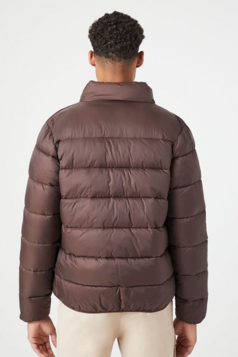 Casacas Forever 21 Zip Up Puffer Hombre Cocoa | yfR8Pq6KpOA