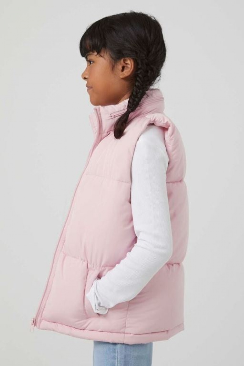 Chaleco Forever 21 Girls Funnel Neck Puffer Niños Moradas | h61iZDKdXr7