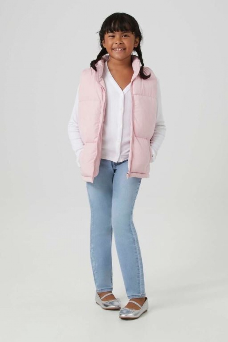 Chaleco Forever 21 Girls Funnel Neck Puffer Niños Moradas | h61iZDKdXr7