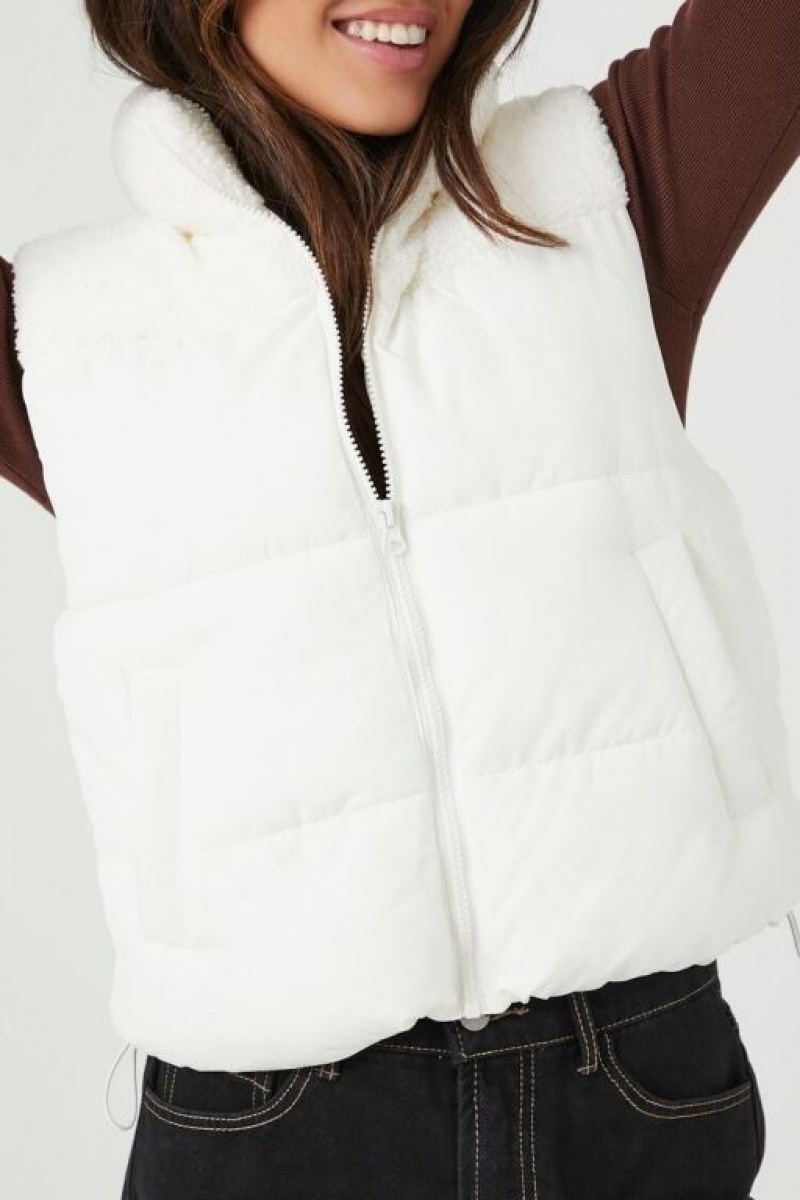 Chaleco Forever 21 Zip Up Acolchado Puffer Mujer Creme | OcJx8ZKh4fw