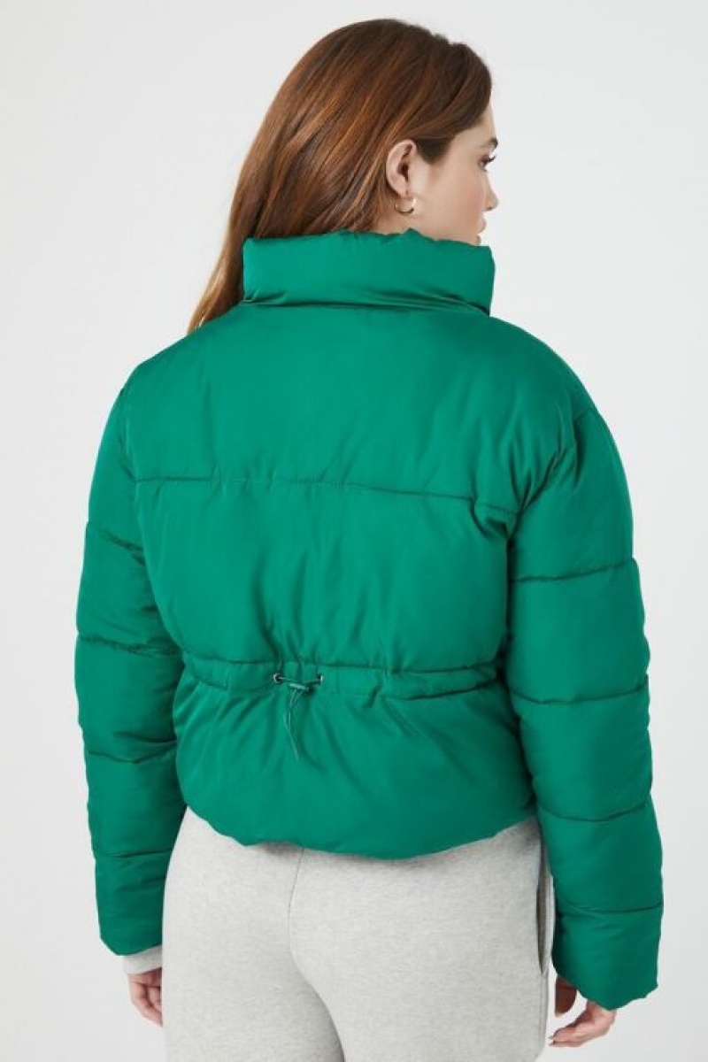 Chaqueta Acolchada Forever 21 Acolchado Puffer Mujer Verde | KVittHCY0F9