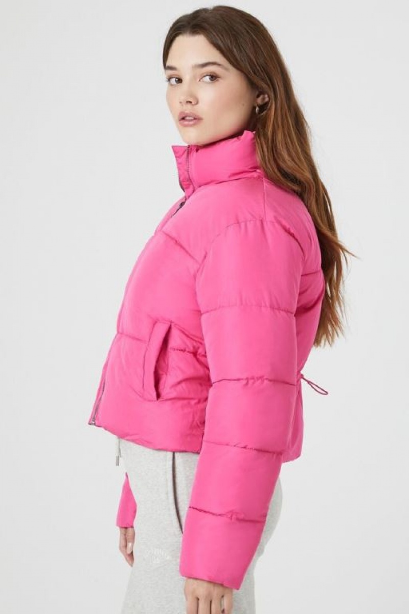 Chaqueta Acolchada Forever 21 Acolchado Puffer Mujer Rosas | ehbdDct0mi4