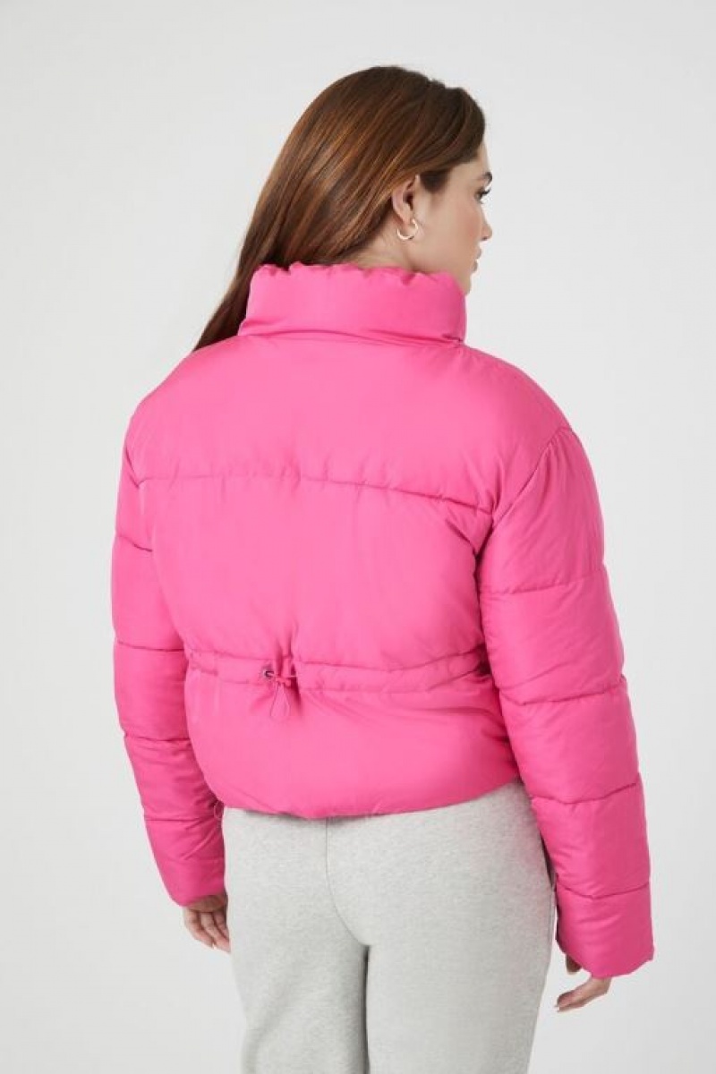 Chaqueta Acolchada Forever 21 Acolchado Puffer Mujer Rosas | ehbdDct0mi4