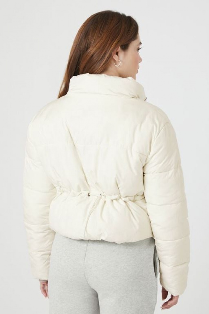 Chaqueta Acolchada Forever 21 Acolchado Puffer Mujer Blancas | mLXWwXKkHPH