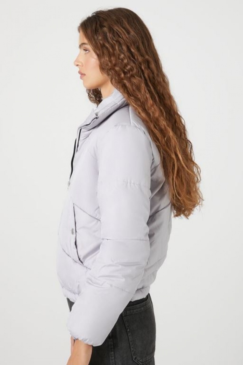 Chaqueta Acolchada Forever 21 Acolchado Puffer Mujer Gris | 5Rjx51S1v1p