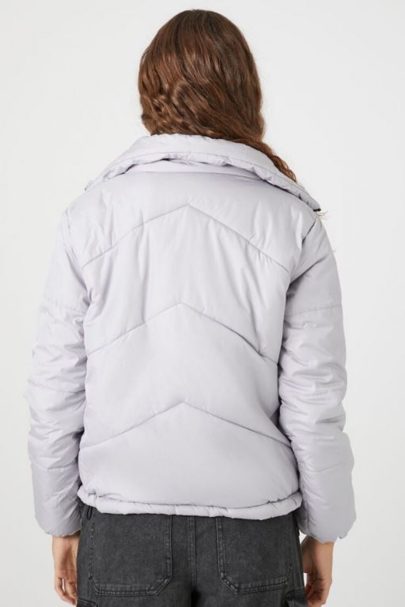 Chaqueta Acolchada Forever 21 Acolchado Puffer Mujer Gris | 5Rjx51S1v1p