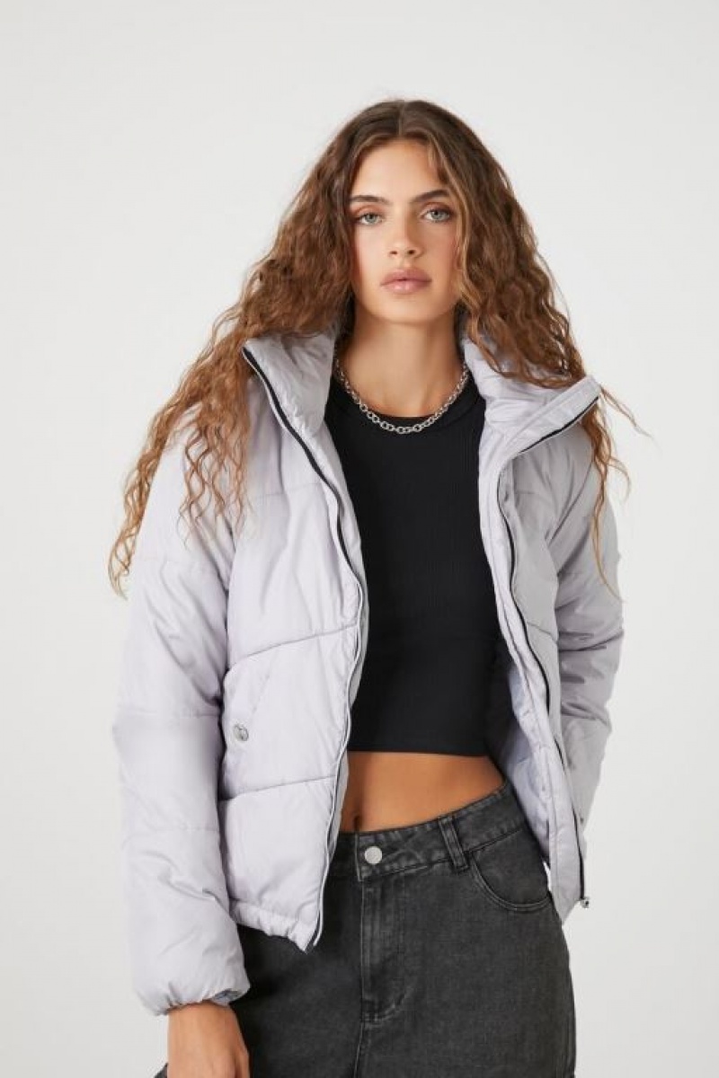 Chaqueta Acolchada Forever 21 Acolchado Puffer Mujer Gris | 5Rjx51S1v1p