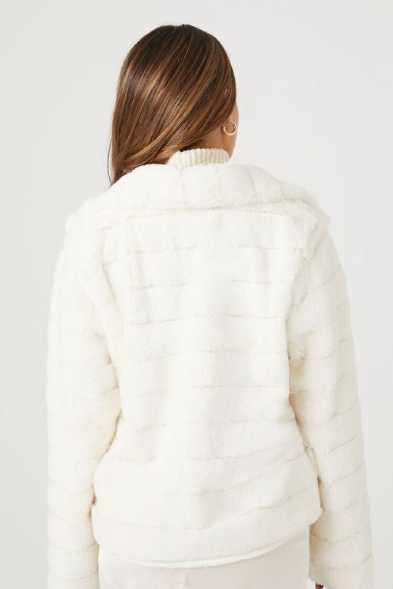 Chaqueta Acolchada Forever 21 Acolchado Faux Fur Coat Mujer Blancas | zhGEQmHSfdr