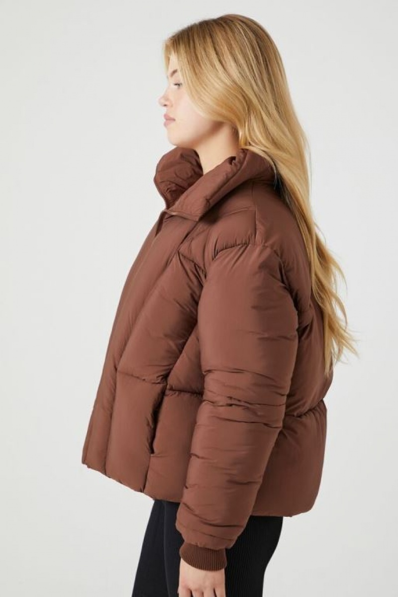 Chaqueta Acolchada Forever 21 Acolchado Puffer Mujer Chocolate | hFHY5lfisbp