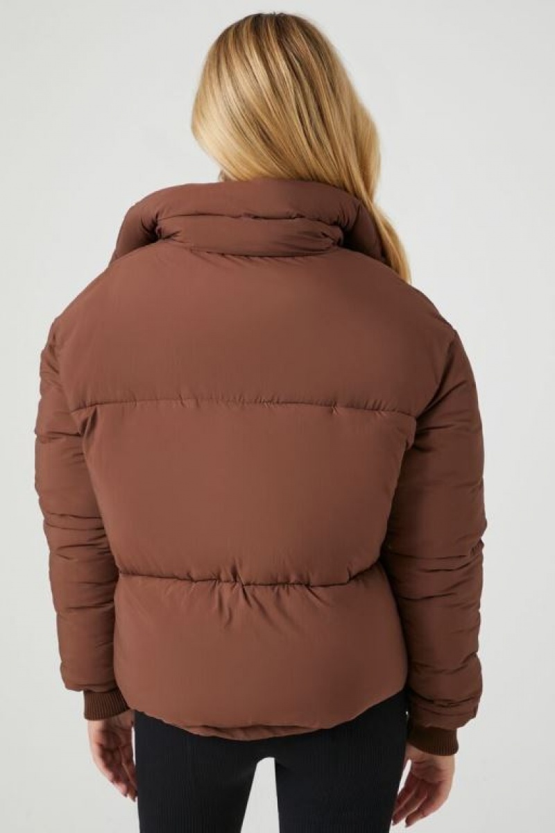 Chaqueta Acolchada Forever 21 Acolchado Puffer Mujer Chocolate | hFHY5lfisbp