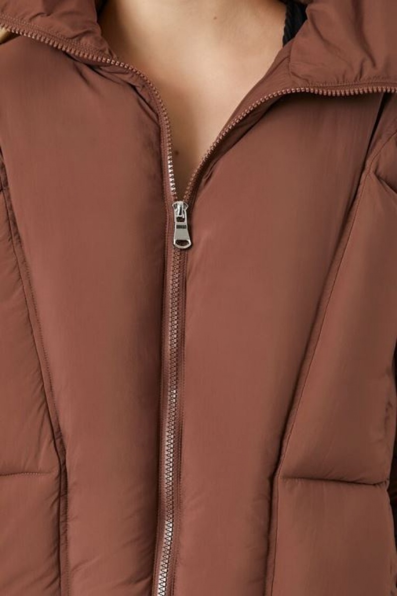 Chaqueta Acolchada Forever 21 Acolchado Puffer Mujer Chocolate | hFHY5lfisbp