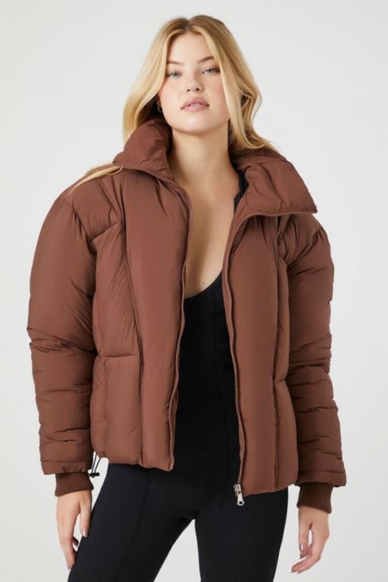 Chaqueta Acolchada Forever 21 Acolchado Puffer Mujer Chocolate | hFHY5lfisbp