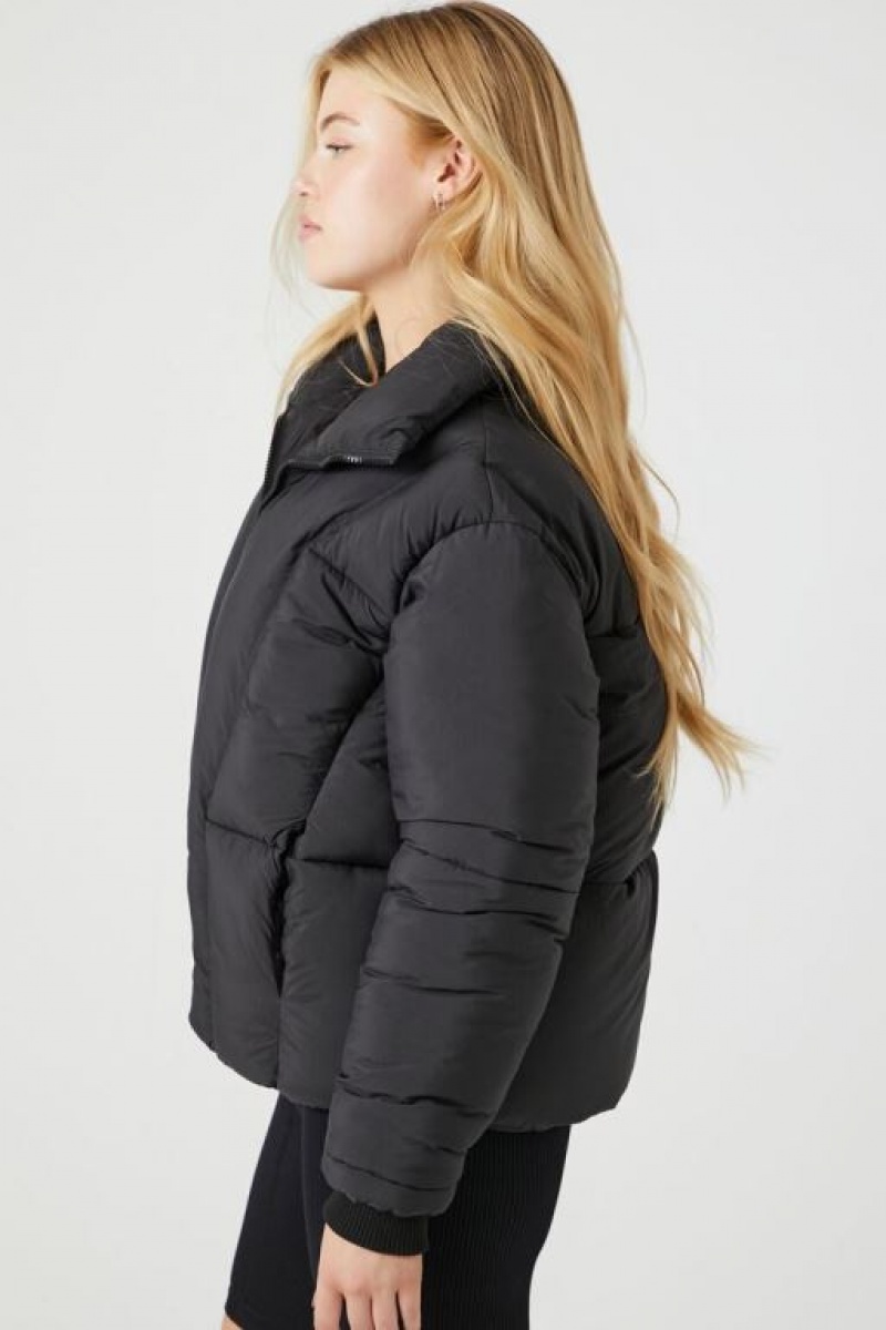 Chaqueta Acolchada Forever 21 Acolchado Puffer Mujer Negras | VNVwgdPEwYj