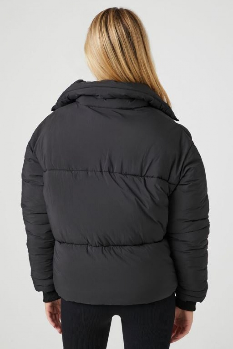 Chaqueta Acolchada Forever 21 Acolchado Puffer Mujer Negras | VNVwgdPEwYj