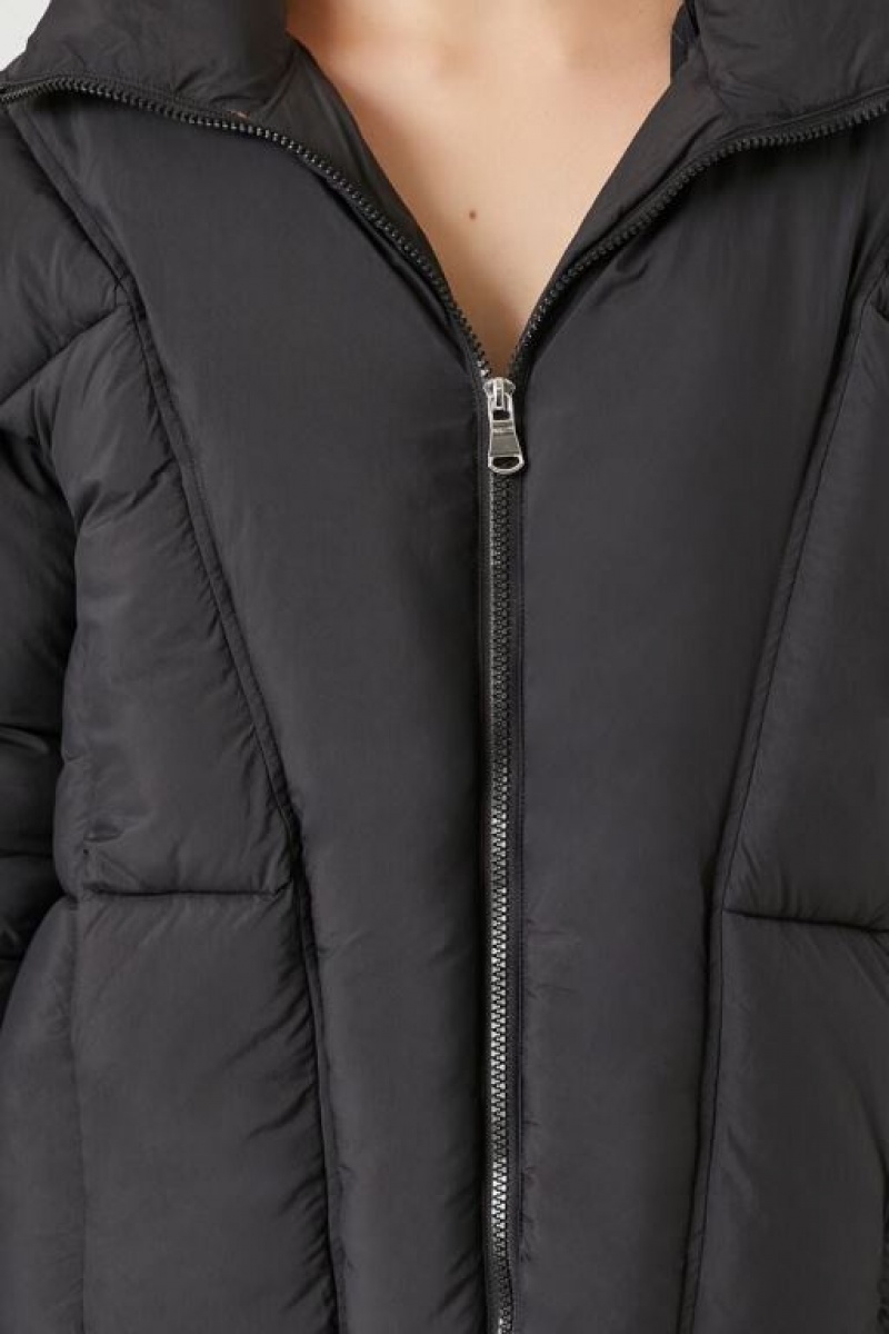 Chaqueta Acolchada Forever 21 Acolchado Puffer Mujer Negras | VNVwgdPEwYj