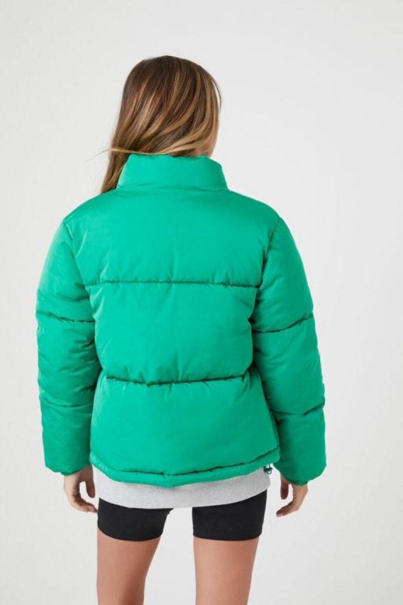 Chaqueta Acolchada Forever 21 Acolchado Puffer Mujer Verde | nMCEyHRYydG