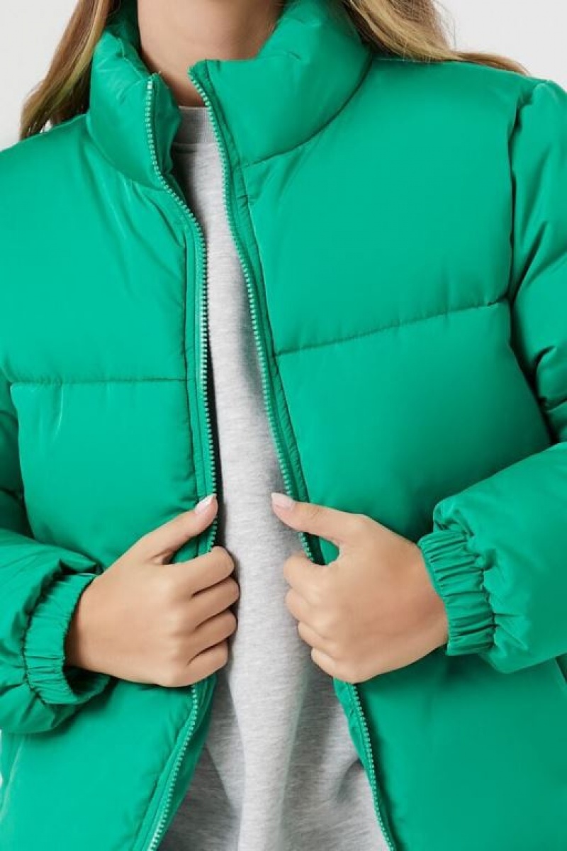 Chaqueta Acolchada Forever 21 Acolchado Puffer Mujer Verde | nMCEyHRYydG