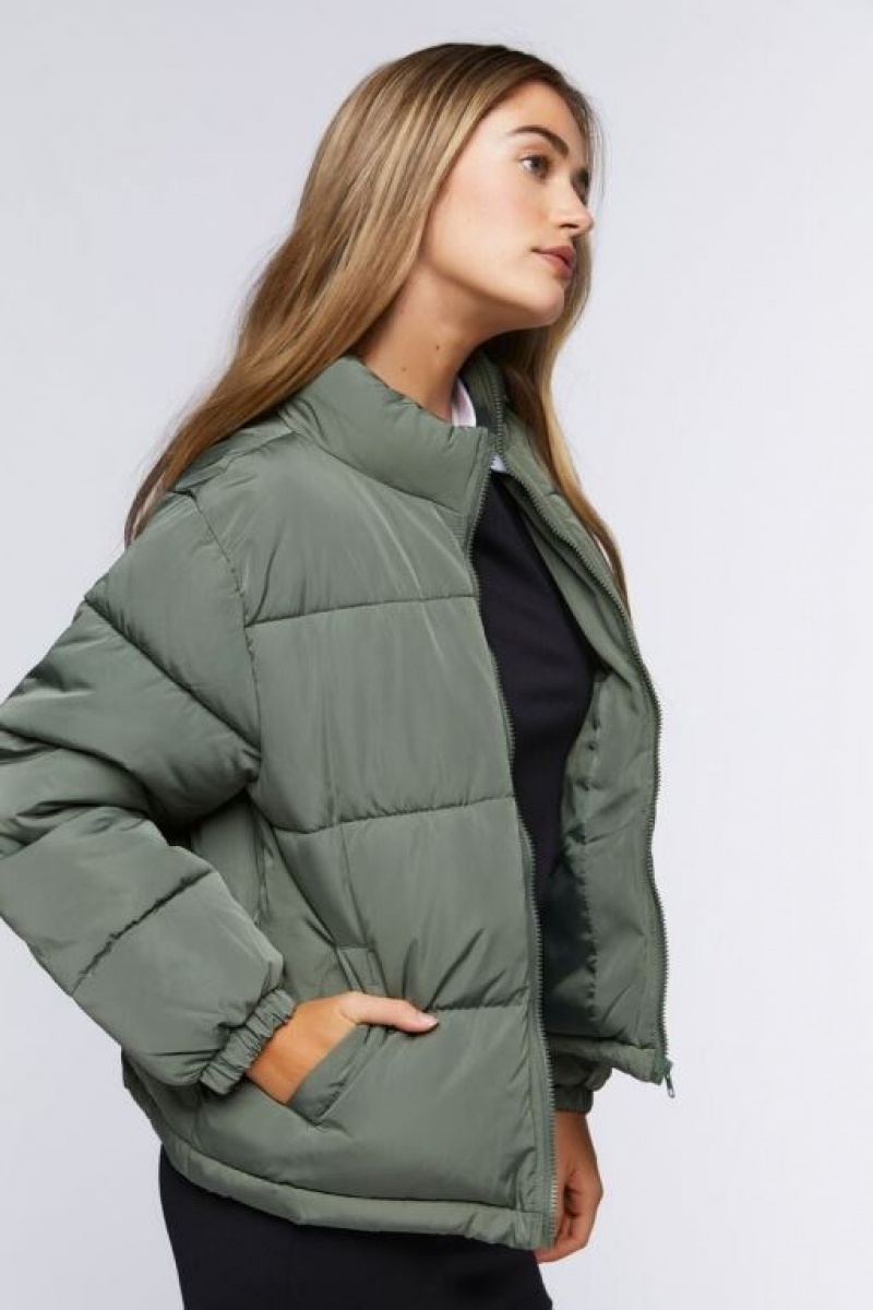 Chaqueta Acolchada Forever 21 Acolchado Puffer Mujer Tea | ZbKQrAV3MQp