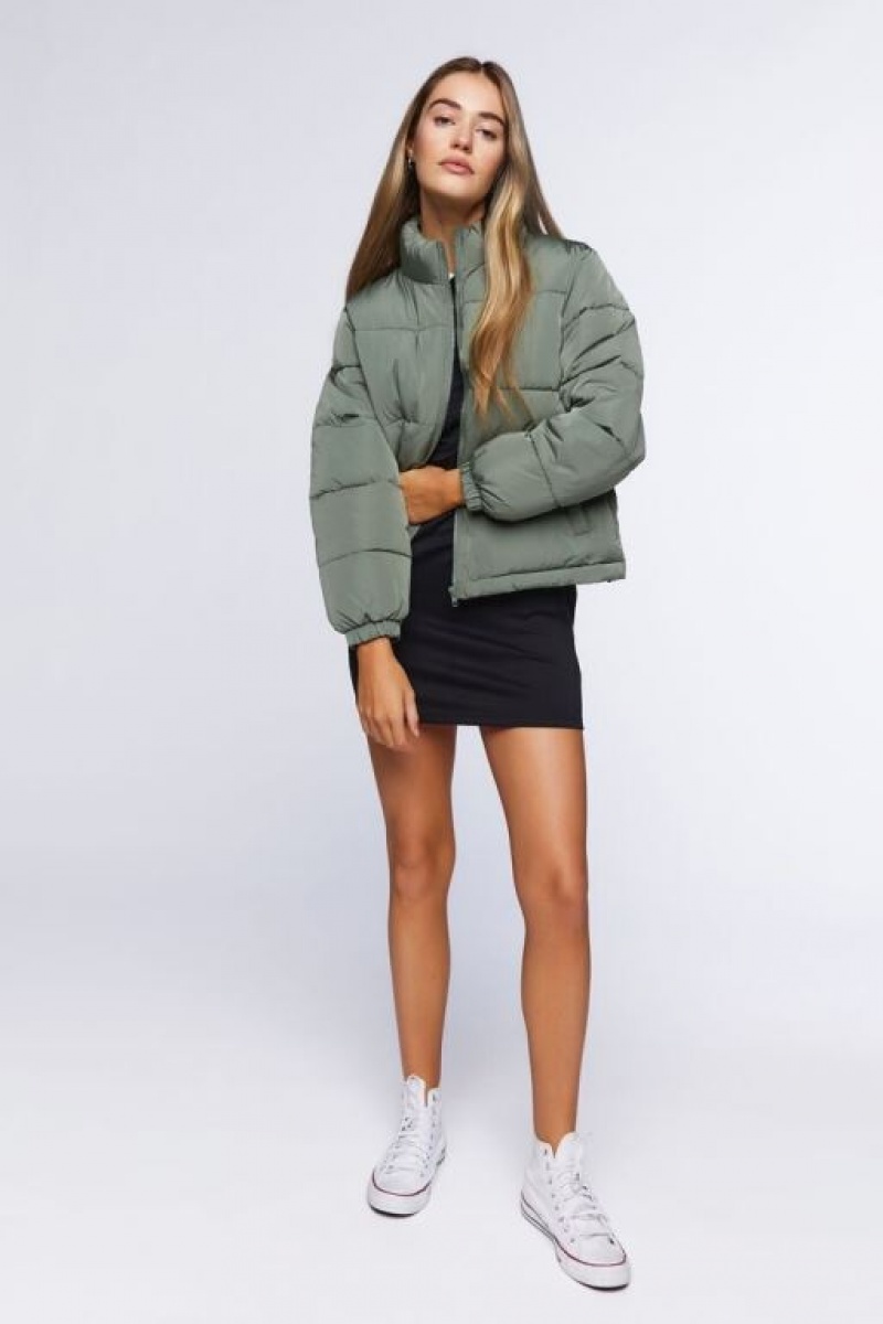 Chaqueta Acolchada Forever 21 Acolchado Puffer Mujer Tea | ZbKQrAV3MQp