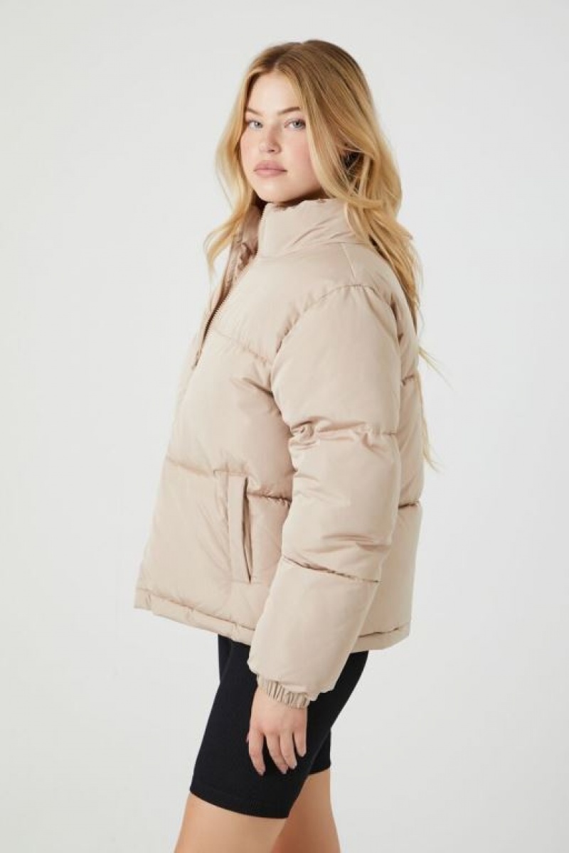 Chaqueta Acolchada Forever 21 Acolchado Puffer Mujer Marrones | EjK0SEpS1e8