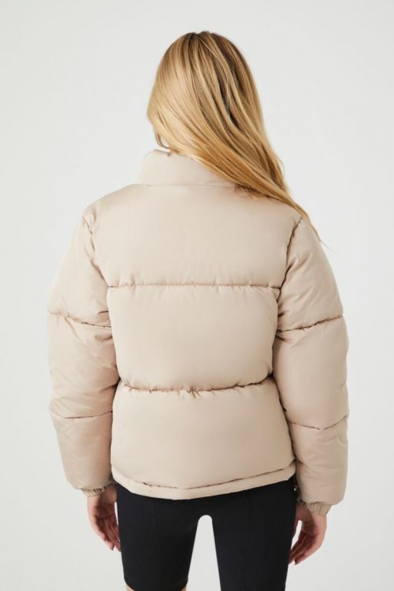 Chaqueta Acolchada Forever 21 Acolchado Puffer Mujer Marrones | EjK0SEpS1e8