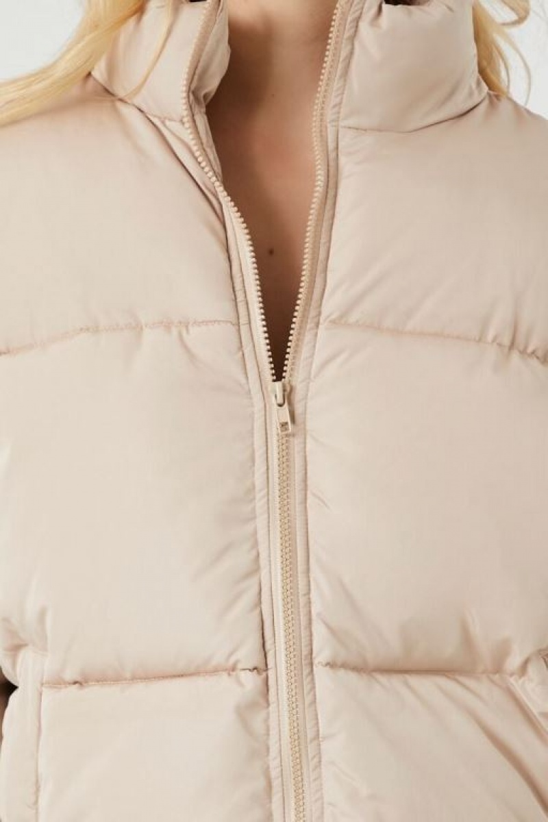 Chaqueta Acolchada Forever 21 Acolchado Puffer Mujer Marrones | EjK0SEpS1e8