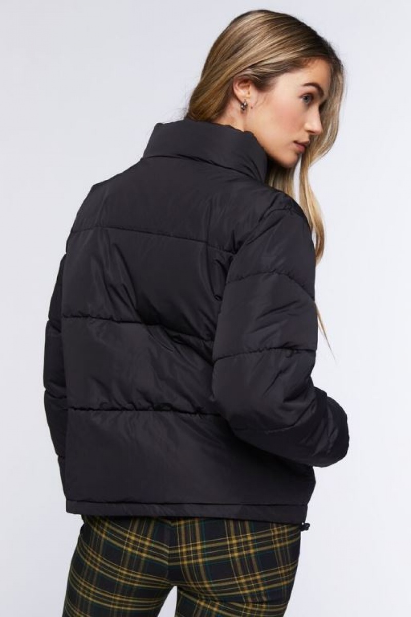 Chaqueta Acolchada Forever 21 Acolchado Puffer Mujer Negras | z5bpJBnGYrv