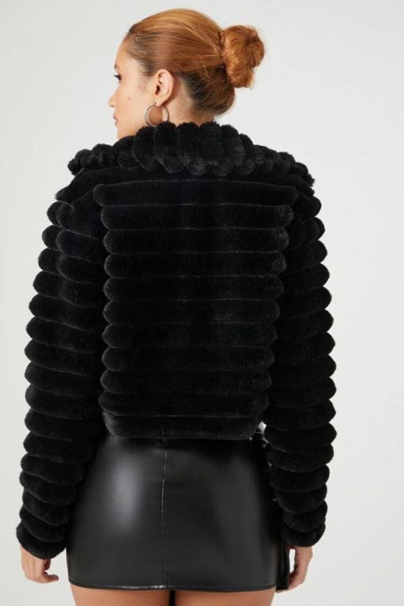 Chaqueta Acolchada Forever 21 Faux Fur Acolchado Mujer Negras | mBdipHHvNjE